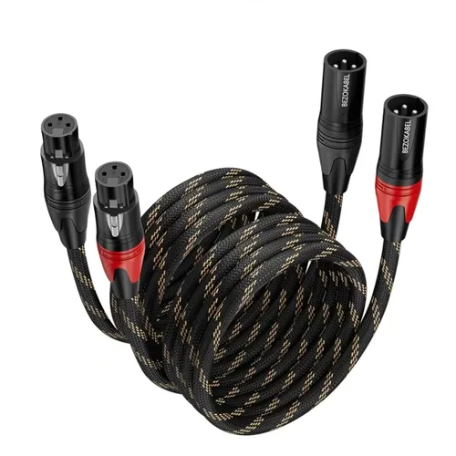 Miniatura 9 de Cables XLR - Paquete de 6 cables XLR trenzados de nailon trenzado y cable de micrófono equilibrado para micrófonos, mezcladores y altavoces