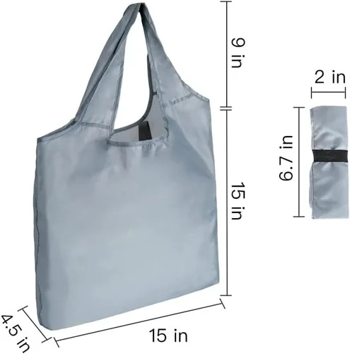 Miniatura 3 de Aricsen Paquete de 20 bolsas de comestibles reutilizables de 15 x 4.5 x 15 pulgadas con asas a granel, bolsas de cocina plegables de gran capacidad