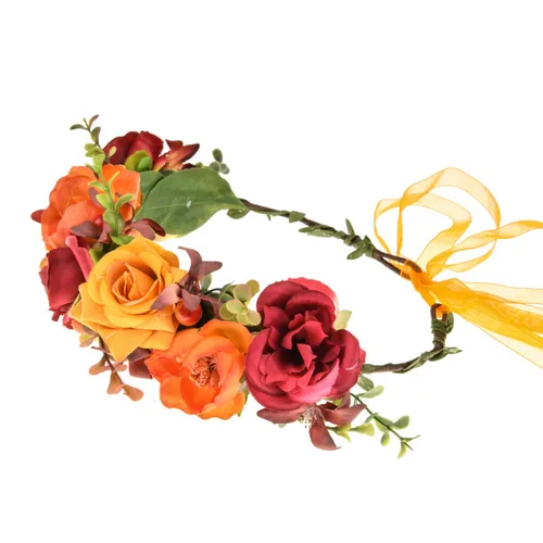 Miniatura 15 de Vividsun Corona floral de hoja verde para boda, corona de flores nupciales, accesorios de maternidad para fotos (A blanco)