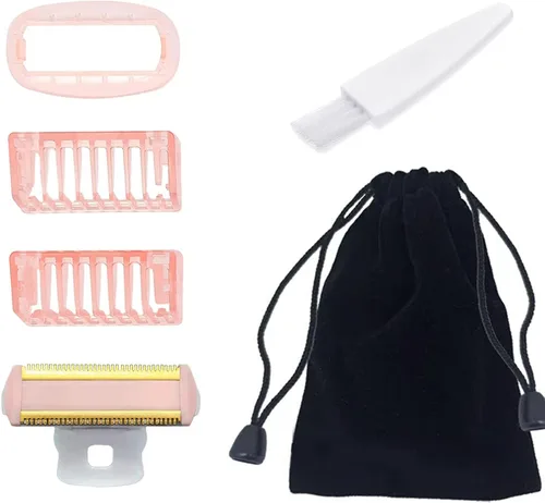 Miniatura 12 de 2 cabezales de repuesto LinMei Nu Shaver compatibles con Finishtouch Flawless Women Nu Razor con bolsa, 2 cepillos de limpieza Hoja de afeitar Nu