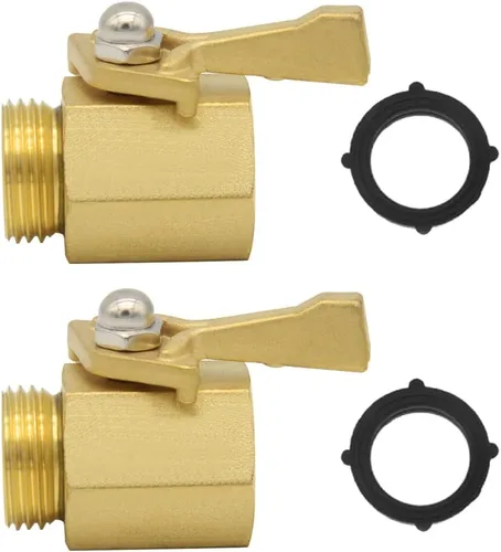 Miniatura 6 de Hooshing Manguera de jardín Válvula de cierre de latón resistente 3/4 "GHT Manguera de jardín Conector Válvula de control de flujo de agua
