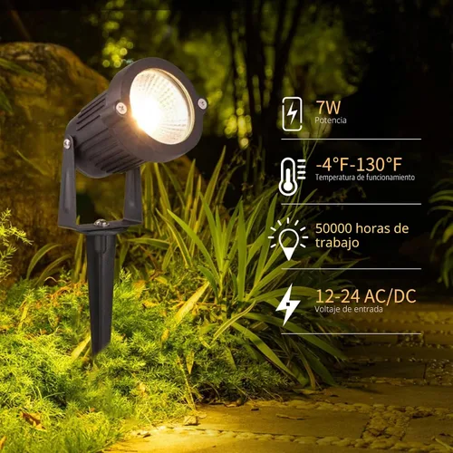 Miniatura 2 de REEGOLD Luces de paisaje de bajo voltaje para exteriores: 7W 700LM Iluminación LED de paisaje con conectores para árbol jardín patio camino Focos
