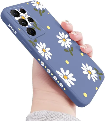 Miniatura 7 de Funda compatible con Galaxy S22 Ultra con bonito patrón de margaritas, protección de lente de cámara, a prueba de golpes, TPU parachoques