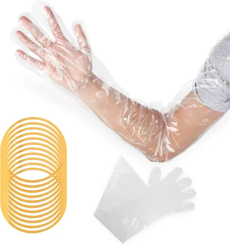 Miniatura 8 de 50 piezas Guantes desechables para el campo de 35 pulgadas de longitud hasta el hombro Guantes de inseminación veterinaria