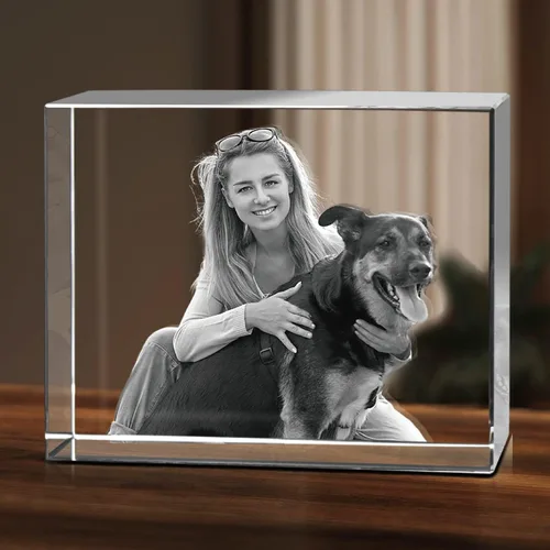 Miniatura 7 de Foto en cristal 3D de HAN'S LASER, regalo personalizado con tu propia foto, regalo único para el día del padre, matrimonio, regalo conmemorativo