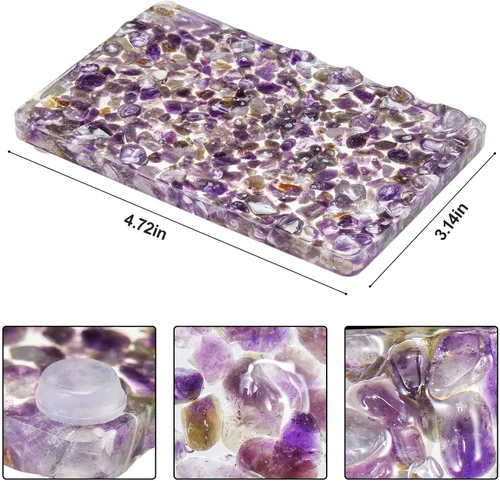 Miniatura 2 de Jabonera rectangular hecha a mano con piedras para decoración de ducha y baño, bandeja de jabón natural para mantener el jabón seco, accesorios