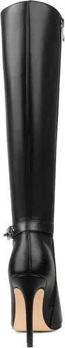 Miniatura 7 de COLETER Botas altas hasta la rodilla para mujer, con punta puntiaguda, hebilla de aguja, botas de vestir con cremallera
