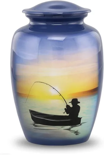 Urna de pesca – Urna de cremación de pesca de tamaño completo – Urnas para adultos para hombres y mujeres – Urnas funerarias y conmemorativas de