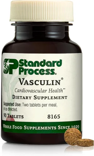 Standard Process Vasculin - Suplemento para apoyo cardiovascular y cardíaco saludable - Apoya la formación de colágeno y la salud del corazón - Sin