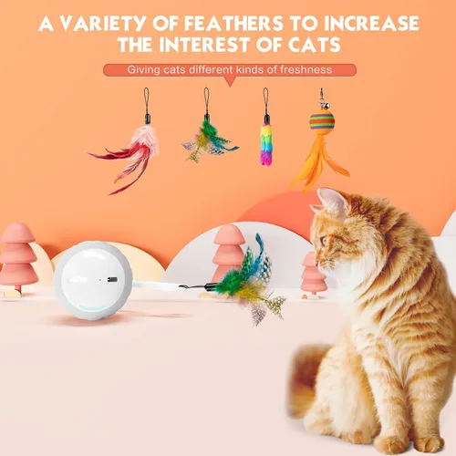 Miniatura 2 de Pelota interactiva mejorada de juguetes para gatos de interior – La pelota para gatos cuenta con activación táctil y por voz, 2 ajustes de velocidad