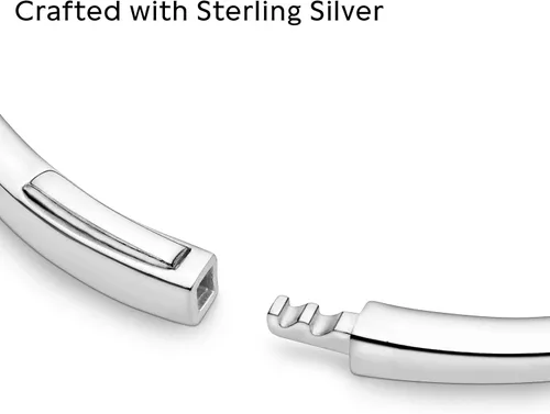 Miniatura 3 de PANDORA Pulsera de plata de ley pulida con diseño de hueso, joyería, Metal