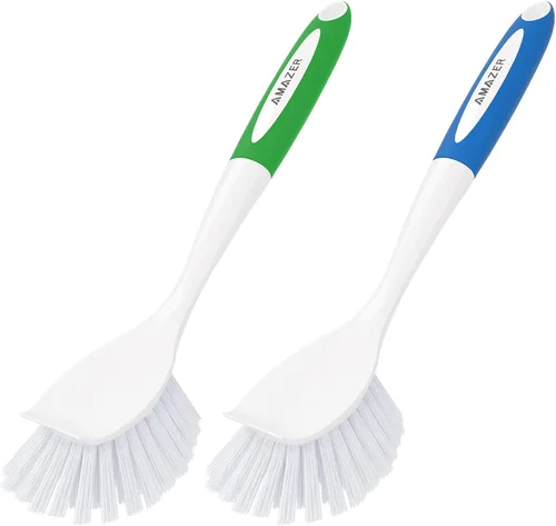 Miniatura 11 de Amazer Cepillo para Platos, Paquete de 2 Cepillos Fregaplatos con Mango, Cepillos para Platos de Cocina, Cepillo de Fregar con Cerdas Rígidas