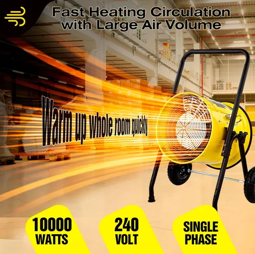 Miniatura 2 de DR. INFRARED HEATER Salamander Construction 10000-Watt, Single Phase, 240-Volt Portable Fan Forced Electric Heater