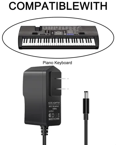 Miniatura 2 de Adaptador de fuente de alimentación CA/CC de 12V 2A para Yamaha PA-130 PA-130B PSR, YPG, YPT, DGX, DD, EZ y P Cable de carga de la serie de teclado