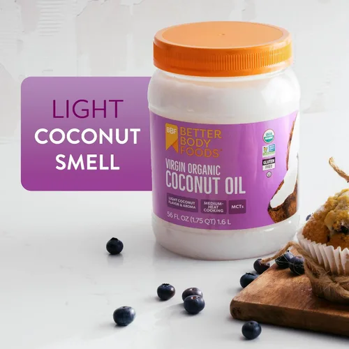 Miniatura 5 de BetterBody Foods Aceite de coco orgánico sin refinar – Hidratante para cabello y piel, aceite de hornear y cocinar – Aroma y sabor ligeros