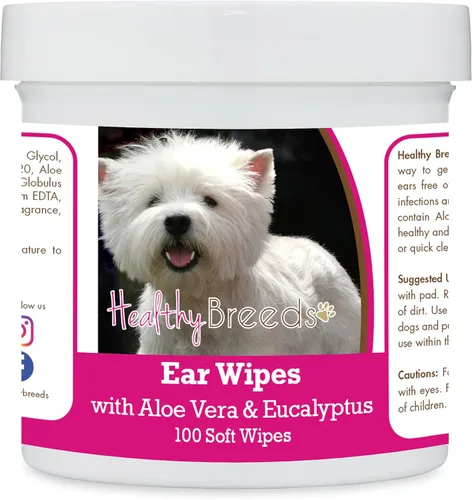Miniatura 14 de Healthy Breeds Pastor alemán, silla de montar, toallitas de limpieza de oídos con aloe y eucalipto para perros, 100