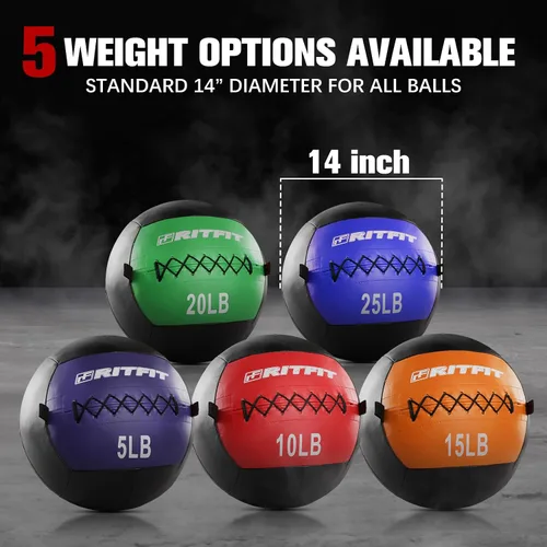 Miniatura 3 de RitFit Soft Medicine Ball/Wall Ball for Strength and Conditioning Workouts, Core Training