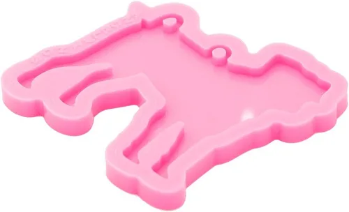 Miniatura 4 de Llavero de perro brillante brillante molde de resina epoxi molde de silicona con agujero de dibujos animados animal resina epoxi artesanía molde