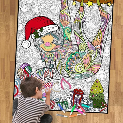 Miniatura 9 de Póster gigante para colorear – Hojas para colorear jumbo de primera calidad para niños y adultos con páginas gruesas resistentes a la suciedad, uso