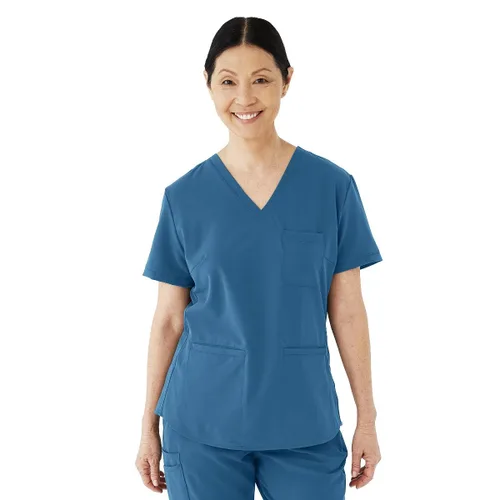 Miniatura 10 de ave. Lex - Blusa médica para mujer, estilo túnica, tela elástica en 4 direcciones, cómoda, de fácil cuidado, uniformes médicos para mujer