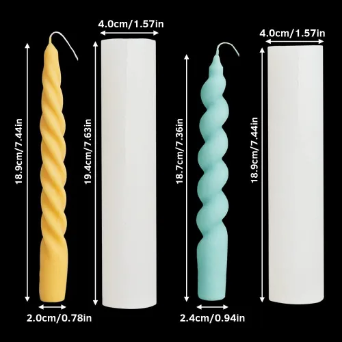 Miniatura 2 de 2 moldes largos de silicona trenzada para velas, moldes de vela de pilar 3D para aromaterapia, fabricación de cera de jabón, moldes únicos de resina