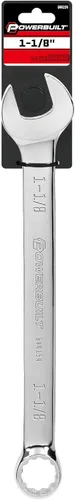 Miniatura 6 de Powerbuilt Llave combinada SAE de 1-1/8 pulgadas, caja de doble extremo de 12 puntos y extremo abierto, desplazamiento de 15 grados 644154