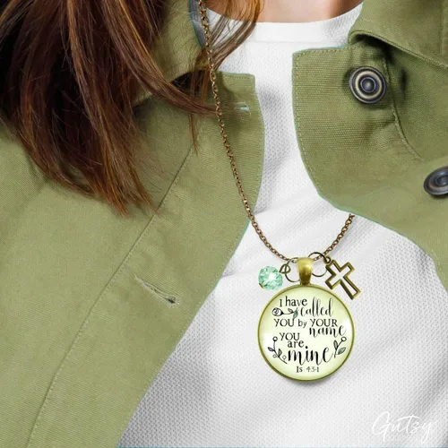 Miniatura 14 de Gutsy Goodness Faith He Cares - Collares hechos a mano con mensaje para mujer cristiana