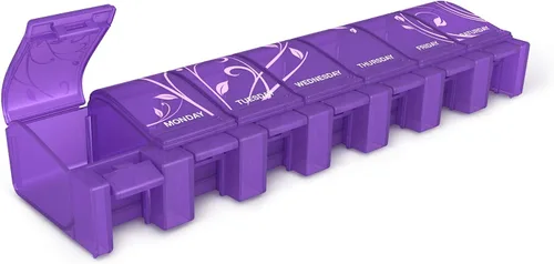 Miniatura 8 de Ezy Dose Pastillero de 3 compartimentos de tacto suave, planificador de medicamentos, caja organizadora de vitaminas, conveniente y fácil de usar