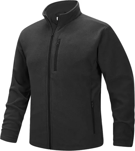 Miniatura 7 de 33,000ft - Chaqueta de forro polar con cremallera completa para hombre, ligera, cálida y suave, chaquetas de manga larga con bolsillos