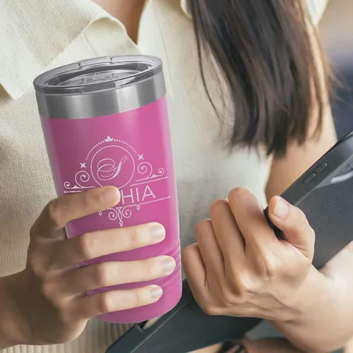 Miniatura 4 de Vasos de café personalizados con monograma con inicial y nombre, 20 onzas, grabado con láser en acero inoxidable aislado al vacío, taza de viaje