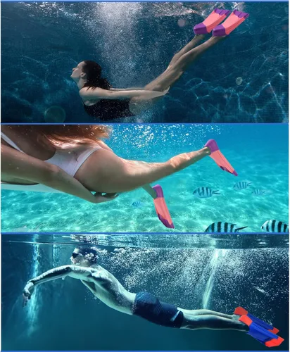 Miniatura 5 de Aletas de natación para niños, aletas cortas para jóvenes, aletas de entrenamiento de natación para natación de regazo, para niños y niñas Arco