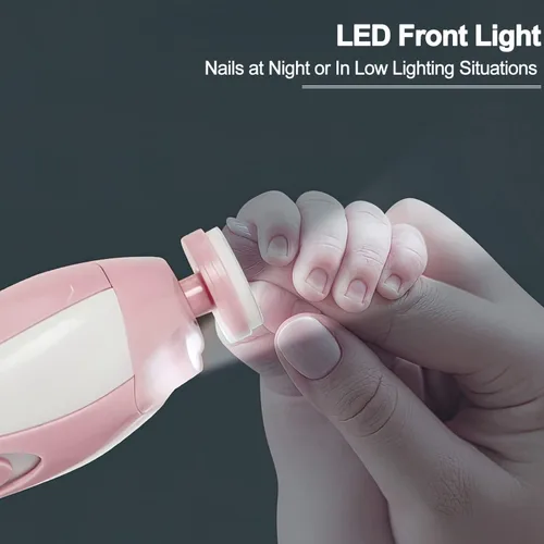 Miniatura 6 de Cortador de uñas eléctrico para bebés, de bajo ruido, seguro para recién nacidos, con 6 cabezales de molienda ligeros y reemplazables, esmalte