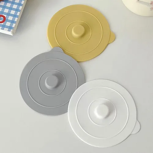 Miniatura 9 de Silicone Lids, Silicone Cup Covers Round Universal Cup Cover 6Pcs Silicone Cup Lid Wine Glass Covers 9.5cm Red Yellow Black White Dark Grey Light