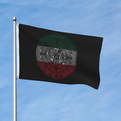 Miniatura 2 de Bandera de 3 x 5 pies, calendario azteca mexicano de doble cara, letrero grande para pared, dormitorio, sala de estar, decoración colgante de casa