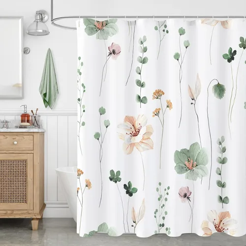 Miniatura 4 de Gibelle Tapete de baño de felpilla antideslizante, juego de baño con cortina de ducha, alfombra y accesorios, cortina de baño de 72 pulgadas