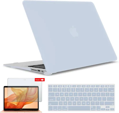 Miniatura 45 de iBenzer Carcasa rígida de plástico con superficie suave 3 en 1 y cubierta para teclado y protector de visualización para MacBook Air, Negro