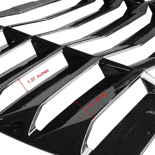 Miniatura 5 de IKON MOTORSPORTS, Rejillas de ventana trasera compatibles con Honda Civic Sedan 2016-2021, estilo IKON color negro brillante, cubierta solar ABS