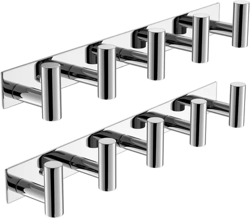 Miniatura 32 de VAEHOLD Ganchos de Pared para Abrigos Montados en Pared, Perchero con 6 Ganchos Dobles para Colgar Toalla Sombrero Abrigo Bata Bolsa Llave para Baño