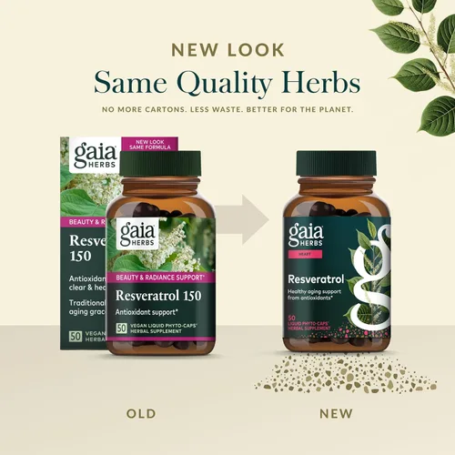 Miniatura 6 de Gaia Herbs Resveratrol - Suplemento antioxidante Beauty & Radiance - Hecho con Knotweed japonés - Contiene 150 mg de Trans-Resveratrol por porción
