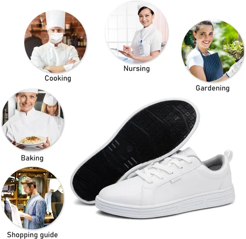 Miniatura 6 de LMQLZHYC Zapatos de trabajo antideslizantes para hombre, zapatos de servicio de alimentos, zapatos de chef, zapatos de enfermería