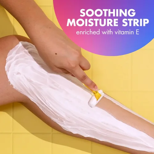Miniatura 4 de BIC Soleil - Maquinillas de afeitar desechables de 3 hojas para mujer, 3 colores, tira lubricante de aloe vera y vitamina E para afeitados suaves
