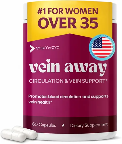 VoomVaya Vein Away - Suplementos de apoyo para la circulación sanguínea y venas para mujeres mayores de 35 años | Tratamiento de arañas vasculares y