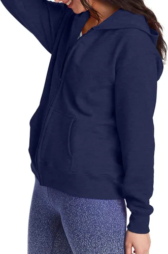 Miniatura 3 de Hanes EcoSmart Sudadera con capucha y cremallera completa para mujer