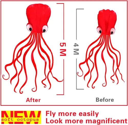 Miniatura 2 de Hengda Kite Soft Octopus Kite Series, Beautiful Kite with Long Colorful Tail for Kids and Adults, Easy to Fly Beach Kites, Excellent Outdoor