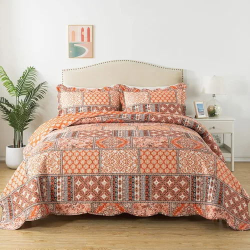 Miniatura 67 de HoneiLife Juego de colcha de tamaño King extragrande de 120 x 120 pulgadas, 3 piezas, California King extragrande, todas las estaciones, ropa