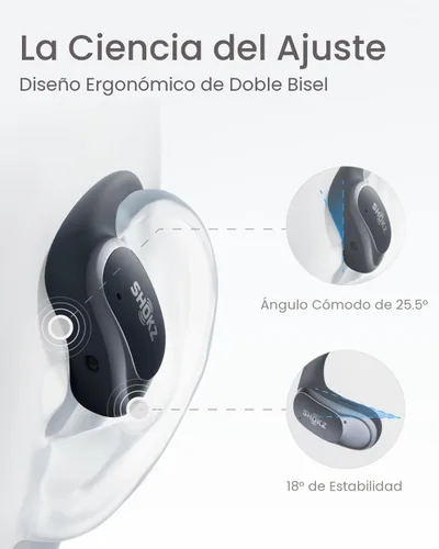 Miniatura 4 de SHOKZ OpenFit Air - Auriculares de oreja abierta, auriculares verdaderamente inalámbricos, resistentes al agua, ganchos seguros para uso diario