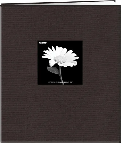 Pioneer MB-811CBFBLK - Libro de memorias con marco de tela, encuadernado con postes, 8 1/2 pulgadas x 11 pulgadas, color negro profundo