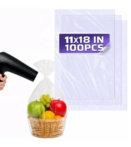 Miniatura 15 de 200 bolsas termorretráctiles – 3 tamaños 3.93 x 5.90 (120) 7.67 x 9.64 (50) 9.64 x 11.61 (30) – Película de PVC transparente para regalo seguro