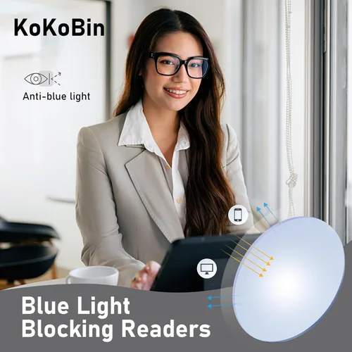 Miniatura 5 de 3 Pack Reading Glasses Women Square Blue Light Blocking Oversized Fashion Large Eyeglasses