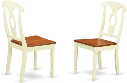 Miniatura 7 de East West Furniture KEC-BLK-LC Kenley - Juego de 2 sillas de comedor tapizadas de piel sintética, color negro